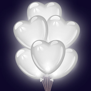 Светящиеся шары Белые Сердца Пастель