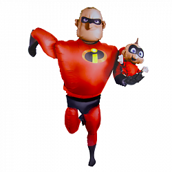 Шар (67''/170 см) Ходячая Фигура, Суперсемейка Мистер Исключительный, Красный, в упаковке 1 шт.