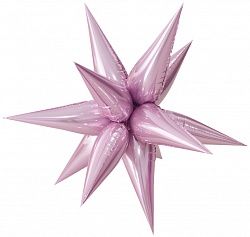 Фольгированный шар (26''/66 см) Фигура, Звезда составная, Розовый, 1 шт.  