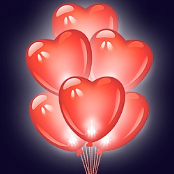Светящиеся шары Красные Сердца