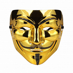 Карнавальная маска, Аноним, Золото, 17*20 см, 1 шт.