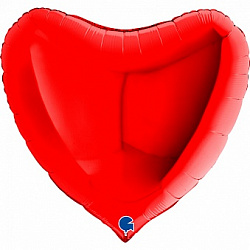 Фольгированный шар Сердце, Красный, 91 см