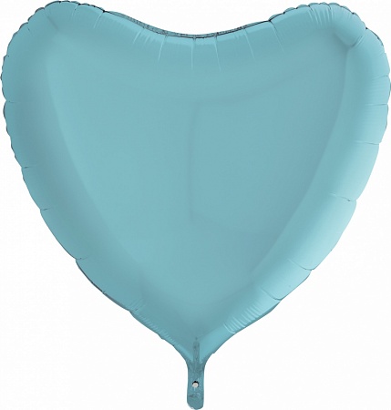Фольгированный шар (36''/91 см) Сердце, Голубой, 1 шт.   