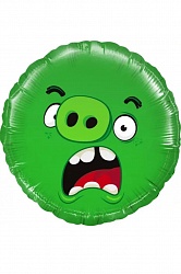 Шар (18''/46 см) Круг, Angry Birds, Зеленый