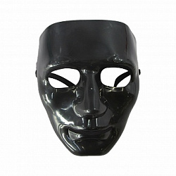 Карнавальная маска, Кабуки (человек без эмоций), Черный, 18*18*9 см, 1 шт.